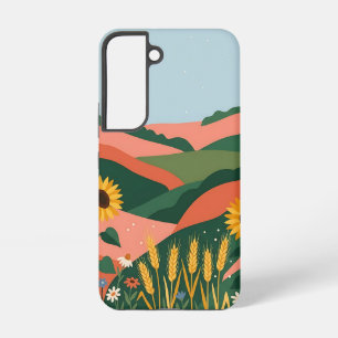 Sonnenblumen-Handyhülle - Boho-Weizenfeld Samsung Galaxy Hülle