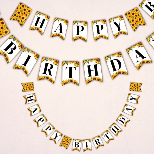 Sonnenblumen Happy Birthday Bunting Flag Banner (🌻 Nature's Joy: Sunflowers Birthday Bunting Flag Banner! 🎉)