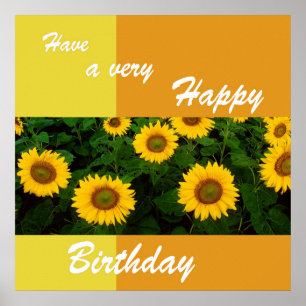 Sonnenblumen - Happy Birthday Poster