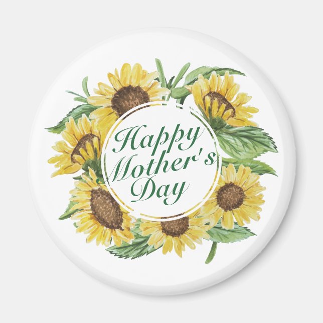 Sonnenblumen Happy Mother Day Blumenmagnet Magnet (Vorne)