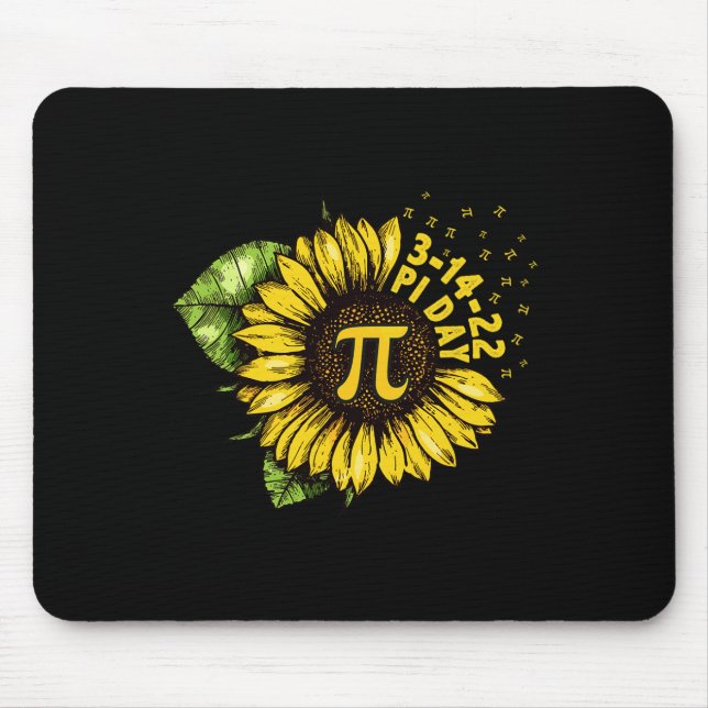 Sonnenblumen Happy Pi Day Shirt Mathematische Math Mousepad (Vorne)