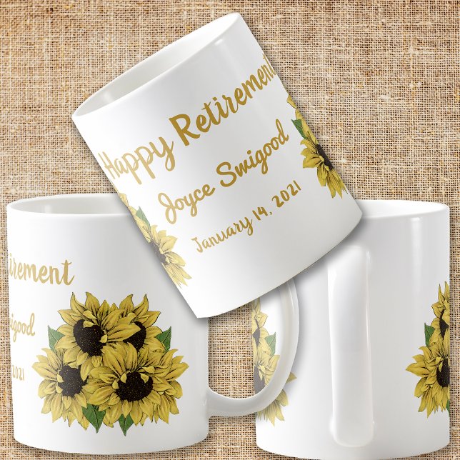 Sonnenblumen Happy Retirement Kaffeetasse (Von Creator hochgeladen)