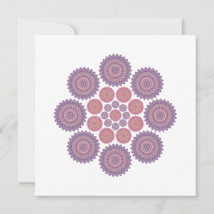 Sonnenblumen Harmonische Karte in Violett und Rose