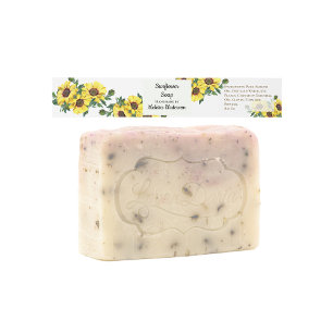 Sonnenblumen, hausgemachte Seifenband Verpackung Einladungsbanderole