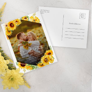 Sonnenblumen Herbst Foto Hochzeit speichern das Da Postkarte