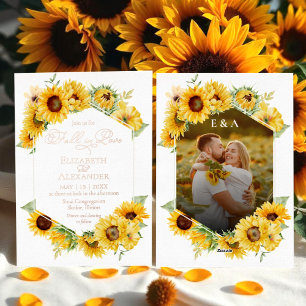 Sonnenblumen Herbst Herbst in Liebe Foto Hochzeit  Folieneinladung