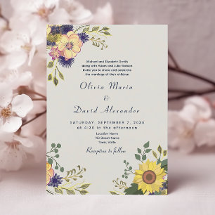 Sonnenblumen-Herbst-Hochzeitseinladung Einladung