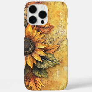 Sonnenblumen Herbst Verlassen gemischte Medien iPhone 16 Pro Max Hülle