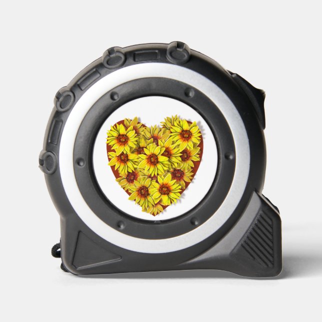 Sonnenblumen-Herz-Bandmaß Maßband (Vorderseite)