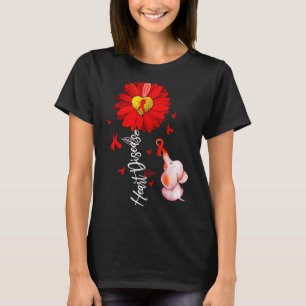 Sonnenblumen-Herz-Krieger-Roter-Elefant-Herz-Krank T-Shirt