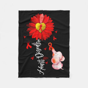 Sonnenblumen-Herz-Krieger Roter Elefant Herzkrankh Fleecedecke