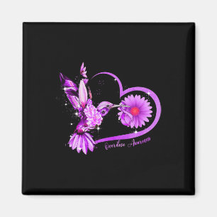 Sonnenblumen Herz Lila Ribbon Überdosierung Bewuss Magnet