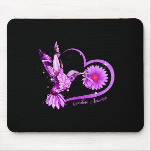 Sonnenblumen Herz Lila Ribbon Überdosierung Bewuss Mousepad