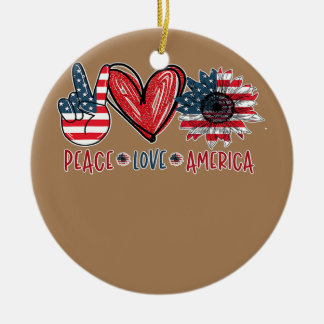 Sonnenblumen Herz Signieren Liebe Amerika 4. Juli Keramik Ornament
