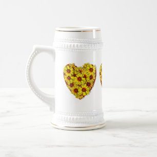 Sonnenblumen-Herzen Stein Tasse