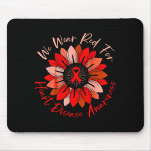 Sonnenblumen-Herzkrankheit-Bewusstseinsmonat rotes Mousepad