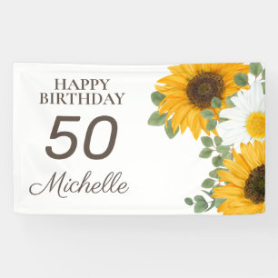 Sonnenblumen Herzlichen Glückwunsch 50. Geburtstag Banner