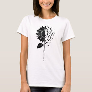 Sonnenblumen Herzpartie - Elegantes Minimalistisch T-Shirt