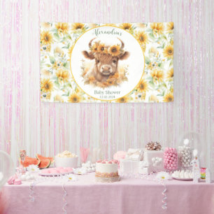 Sonnenblumen Hochland Kuh Baby Duschbanner Banner