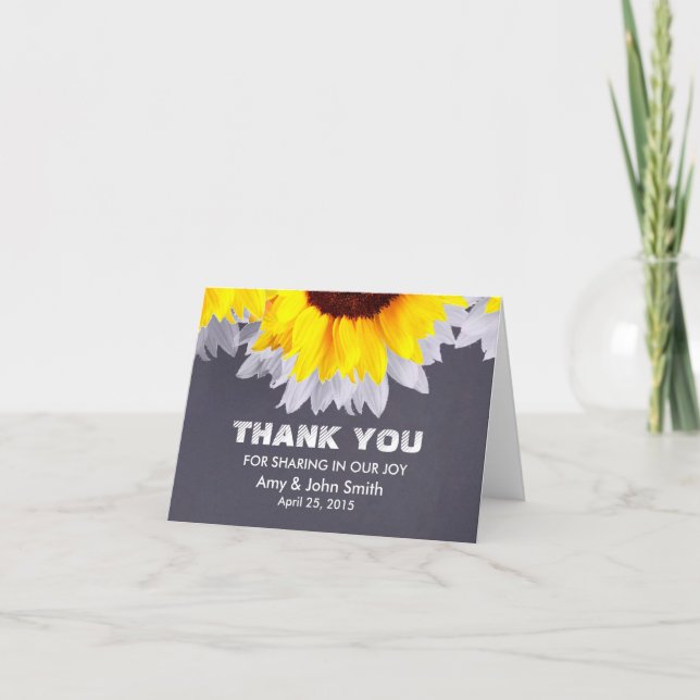 Sonnenblumen Hochzeit danke Ihnen notiert sunflwr2 (Vorderseite)