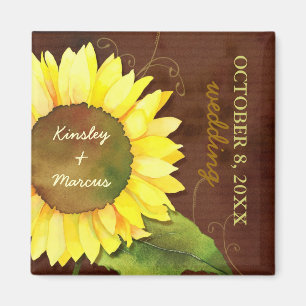 Sonnenblumen-Hochzeit im Herbst speichern Sie das  Magnet