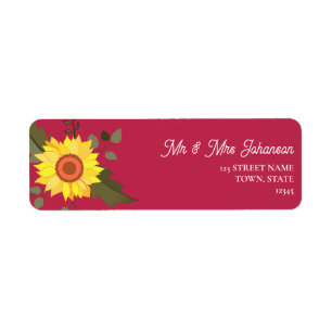 Sonnenblumen-Hochzeit-Rücksendeadresse