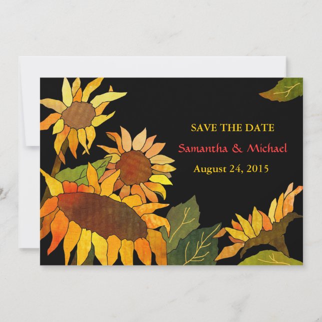 Sonnenblumen Hochzeiten speichern das Datum der Ei Save The Date (Vorderseite)