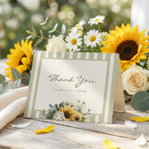 Sonnenblumen-Hochzeits-Dankeskarten