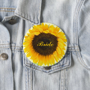 Sonnenblumen-Hochzeitsabzeichen-Button für Hochzei Button