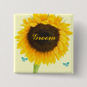 Sonnenblumen Hochzeitsabzeichen Knopf für Hochzeit Button