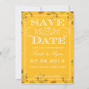 Sonnenblumen Hochzeitseinladung mit Foto und Voran Save The Date