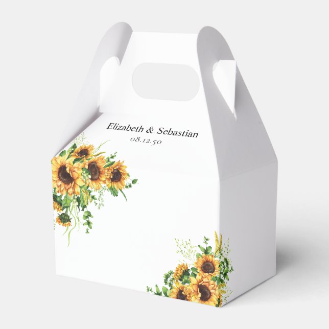 Sonnenblumen-Hochzeitsgunstbox Geschenkschachtel (Vorderseite)