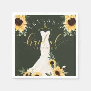 Sonnenblumen Hochzeitskleid Blumengebirge Brautpar Serviette