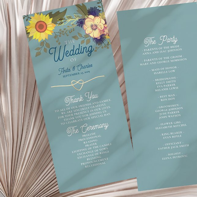 Sonnenblumen Hochzeitsprogramm (Von Creator hochgeladen)