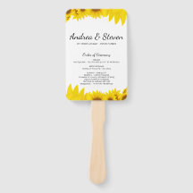 Sonnenblumen Hochzeitsprogramm Fan. Helianthus Men