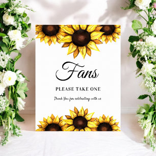 Sonnenblumen-Hochzeitsprogramme-Fans-Sign-Poster Poster