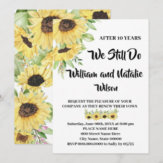 Sonnenblumen Hochzeitstag Erneuerbare Stimmen Invi Einladung