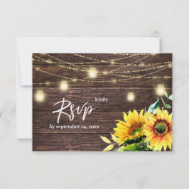 Sonnenblumen, Holz und Streichelleuchten mit Mahlz RSVP Karte