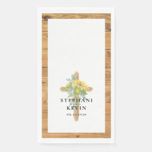 Sonnenblumen Holzkreuz Rustikales Holz Hochzeit Pa Serviette