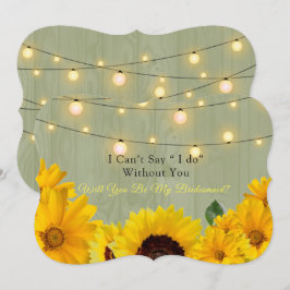 Sonnenblumen Holzleuchten werden Sie meine Brautju Einladung