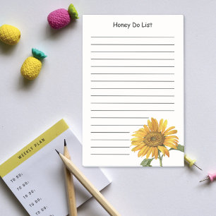 Sonnenblumen-Honey-Do-Liste Post-it Klebezettel