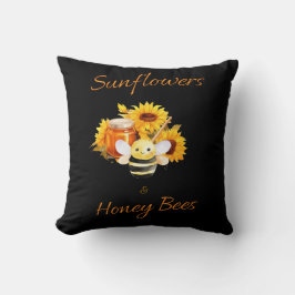 "Sonnenblumen & Honeybee" Kissen
