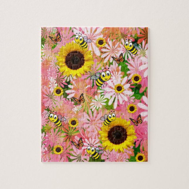 Sonnenblumen Hummel Puzzles (Vertikal)