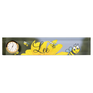 Sonnenblumen-Hummel-Schreibtisch-Schild Namensplakette