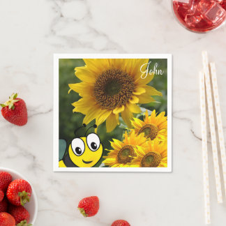 Sonnenblumen-Hummelpapier Napkins Serviette