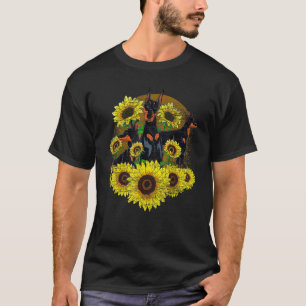 Sonnenblumen Hund Tierbesitzer Hundebesitzer Flor T-Shirt