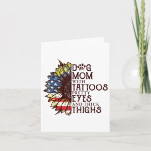 Sonnenblumen Hunde Mama mit Tattoos Hübsche Augen  Karte