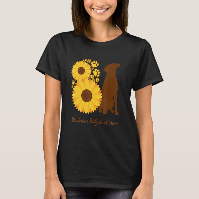 Sonnenblumen-Hundemama - Rhodesian Ridgeback T-Shirt (Vorderseite)