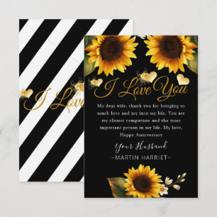 Sonnenblumen I Liebe You Anniversary Card für Ehef Dankeskarte