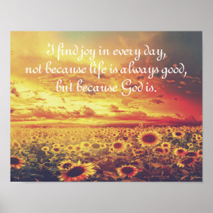 Sonnenblumen, ich finde Joy... Inspirationsangebot Poster
